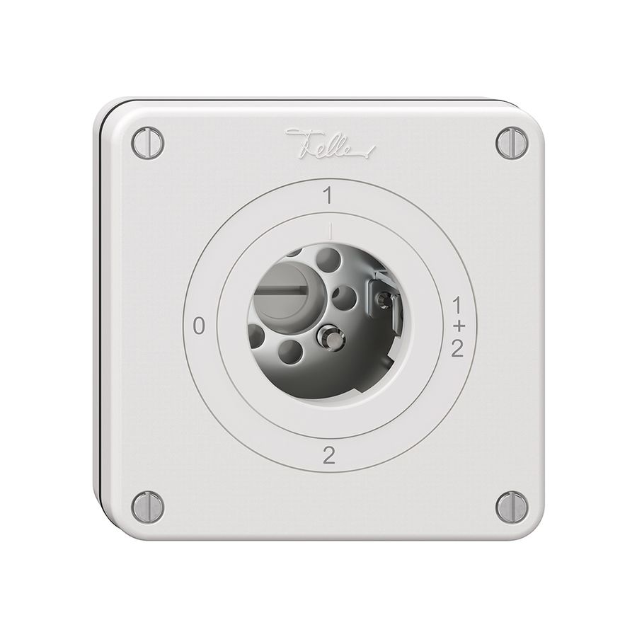 Interrupteur rotatif NUPU NEVO, 1/1 L, sans cylindre, KS, 0-1-1+2-2, blanc