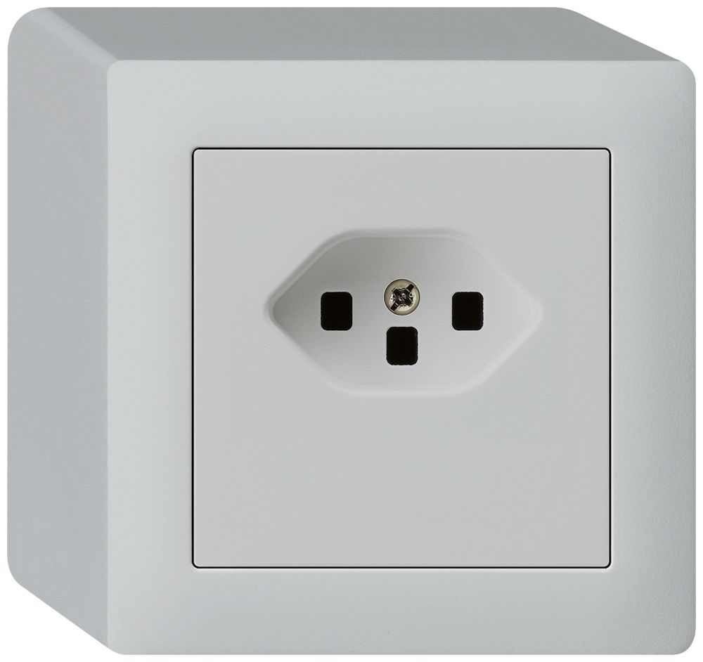 AP-Steckdose kallysto T23 hellgrau Schraubklemme