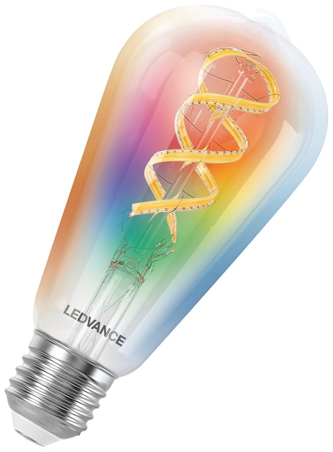 Lampe LED LEDVANCE SMART+ MATTER E27 4.8W 470lm RGBW WiFi Ø64×140mm clair