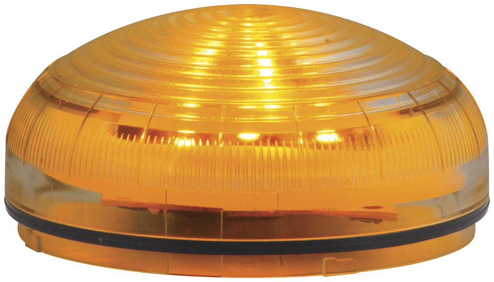 Sirena Hugentobler SIR-E LED S con luce, arancione, senza base, IP65, Ø92×62mm
