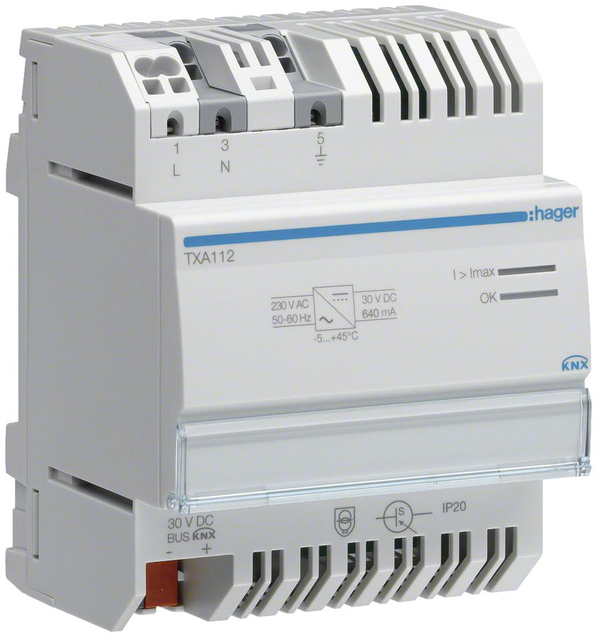 Spannungsversorgung KNX Tebis TX 640mA 4TE Hager