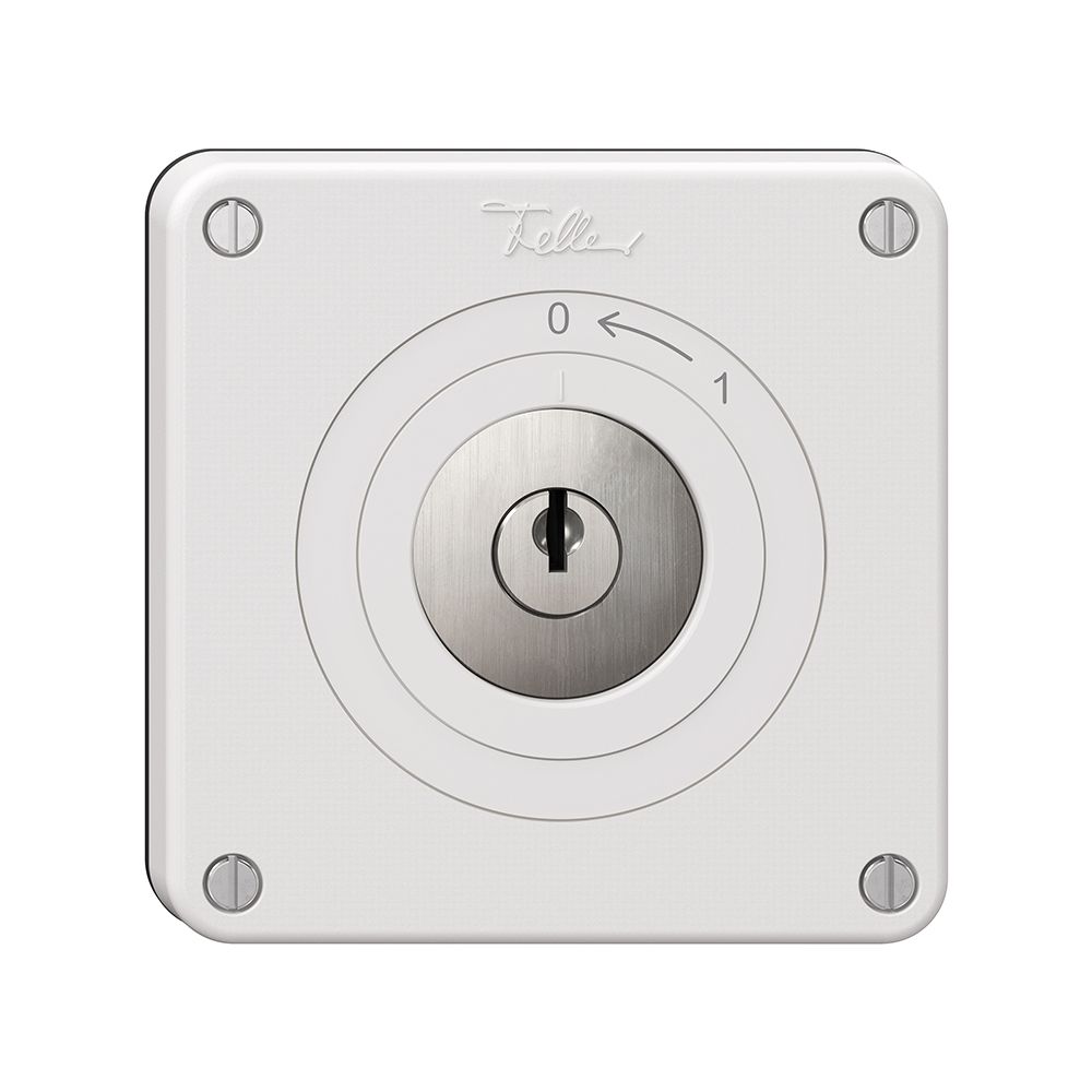 Contact pivotant NEVO, avec serrure&2 clés, KS, 0<-1, blanc