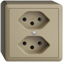 Prise AP EDIZIOdue 2×T13 sand