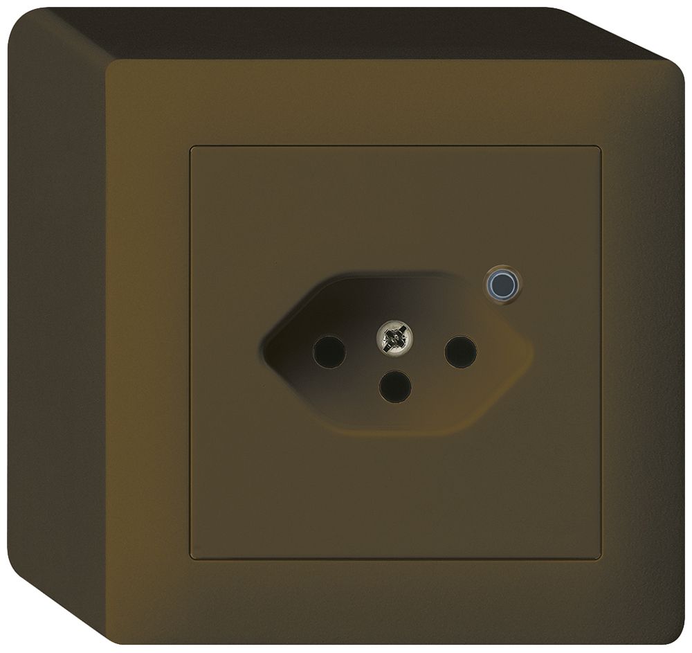 Presa AP Hager kallysto 1×T13 illuminato Q marrone