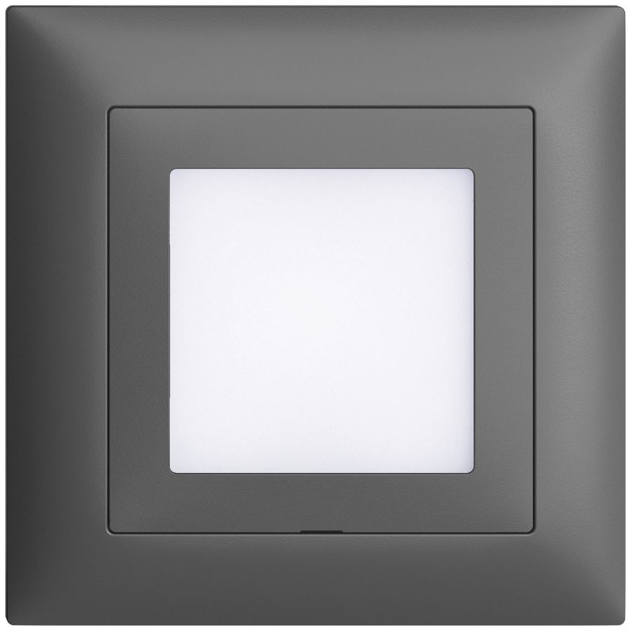 UP-Frontset EDIZIOdue dunkelgrau 88×88mm für LED-Leuchte