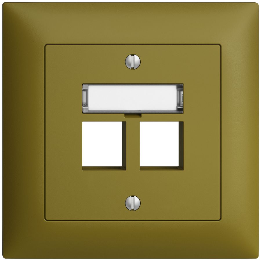 Kit de montage ENC EDIZIOdue FMI, sortie droite, pour 2×Keystone, olive