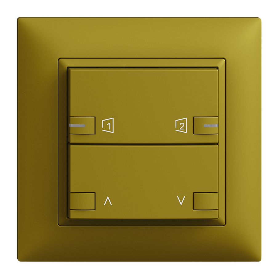 UP-Frontset EDIZIOdue zeptrionAIR Motor 1K S1/S2 mit LED olive