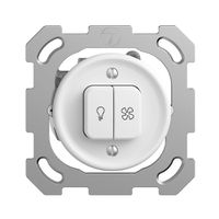 Interr.p.luce+ventilazione ENC STANDARDdue bianco, LED giallo