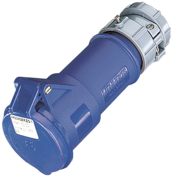 Presa mobile CEE-Powertop 16A 3P 6h 230V blu con premistoppa