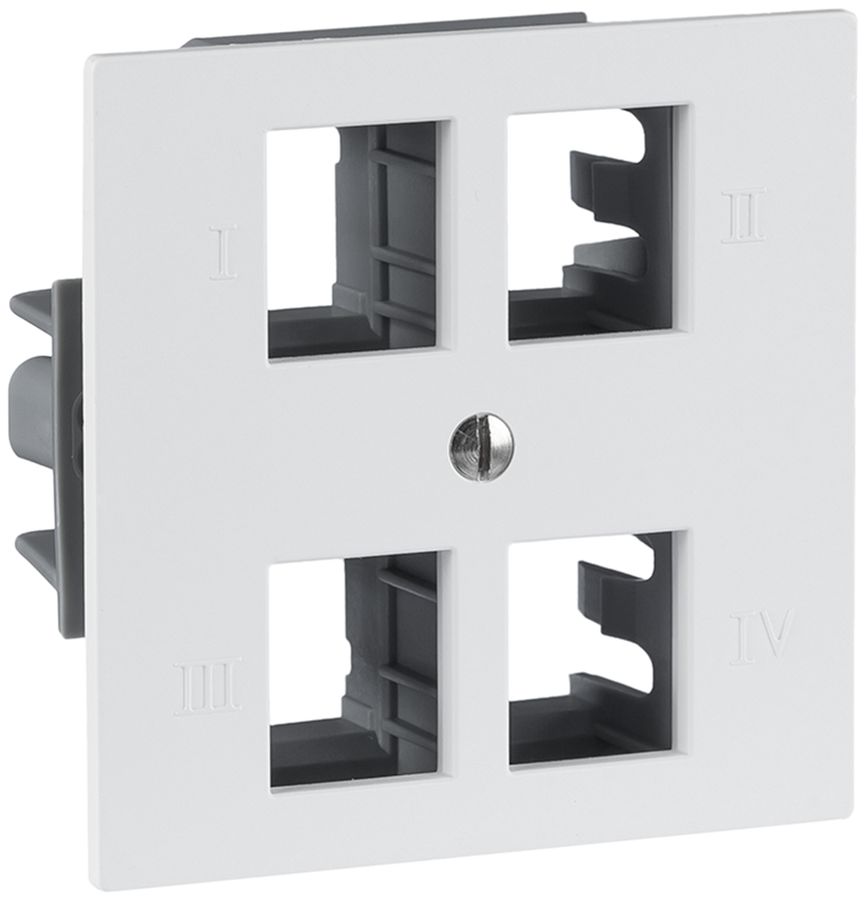UP-Anschlussdose R&M 4×RJ45 spezial für Kat.6A weiss