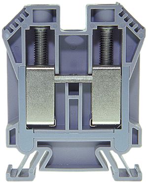 Borne de passage joignable Woertz 25…50mm² 125A 1000V vis 2×1 rail DIN 35mm gr