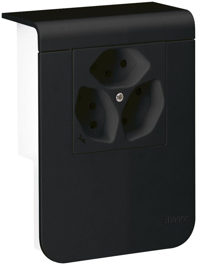 Supporto d'apparecchio Hager per SL20115 nero, 3×T13 1×S