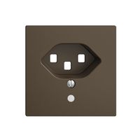 Frontplatte EDIZIOdue T23 coffee 60×60mm mit Linse