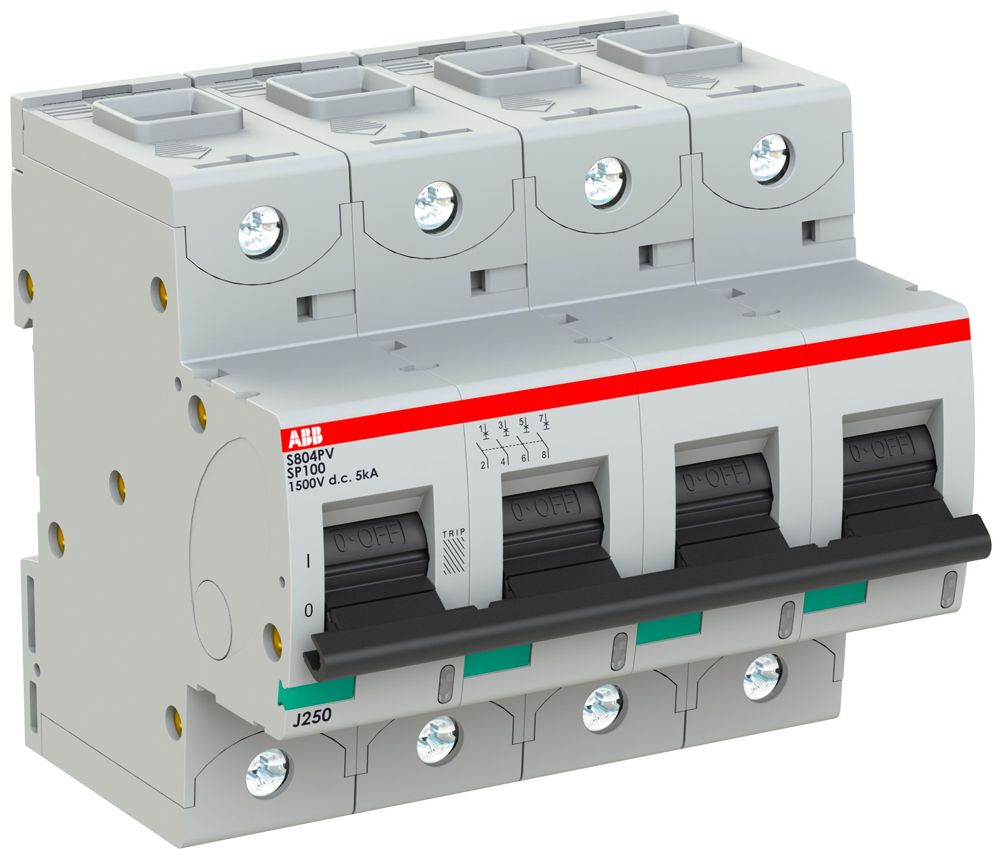 Leitungsschutzschalter ABB S804PV-SP100 4P 1500VDC 100A 5kA 6TE