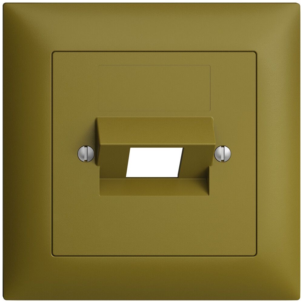 Frontset EDIZIOdue olive 88×88mm 1×RJ45