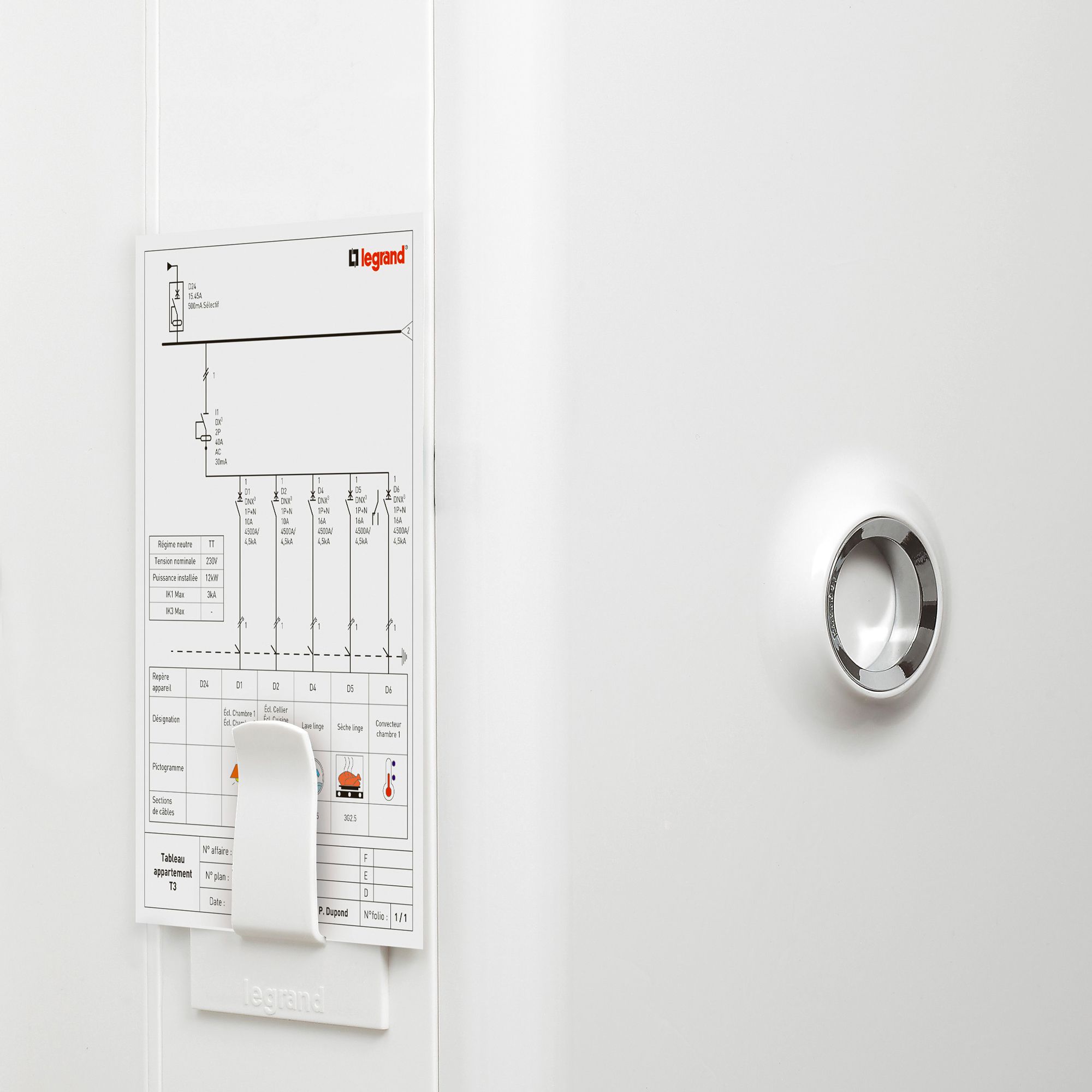 Dokumentenhalter Legrand 92×70×8mm Kunststoff weiss