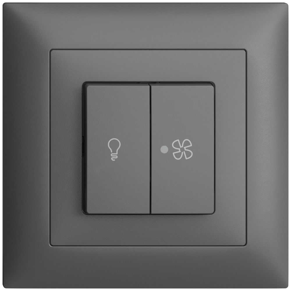 Kit frontale INC EDIZIOdue grigio scuro 88×88mm bottone doppio