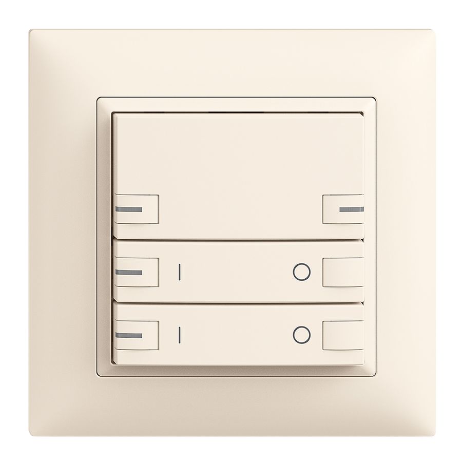 UP-Frontset EDIZIOdue zeptrionAIR ON/OFF 2K ohne Bezeichnung mit LED crema