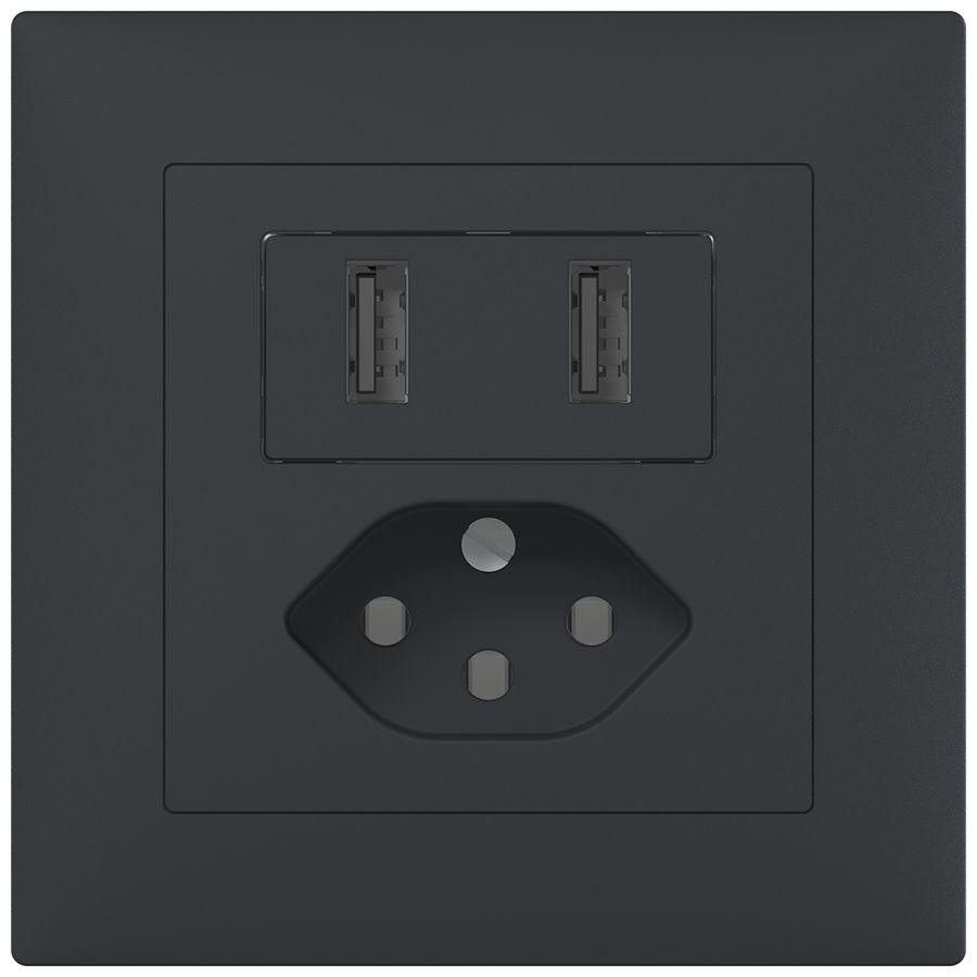 Prise de charge USB+T13 ENC SIDUS B 240V max.2400mA anthracite