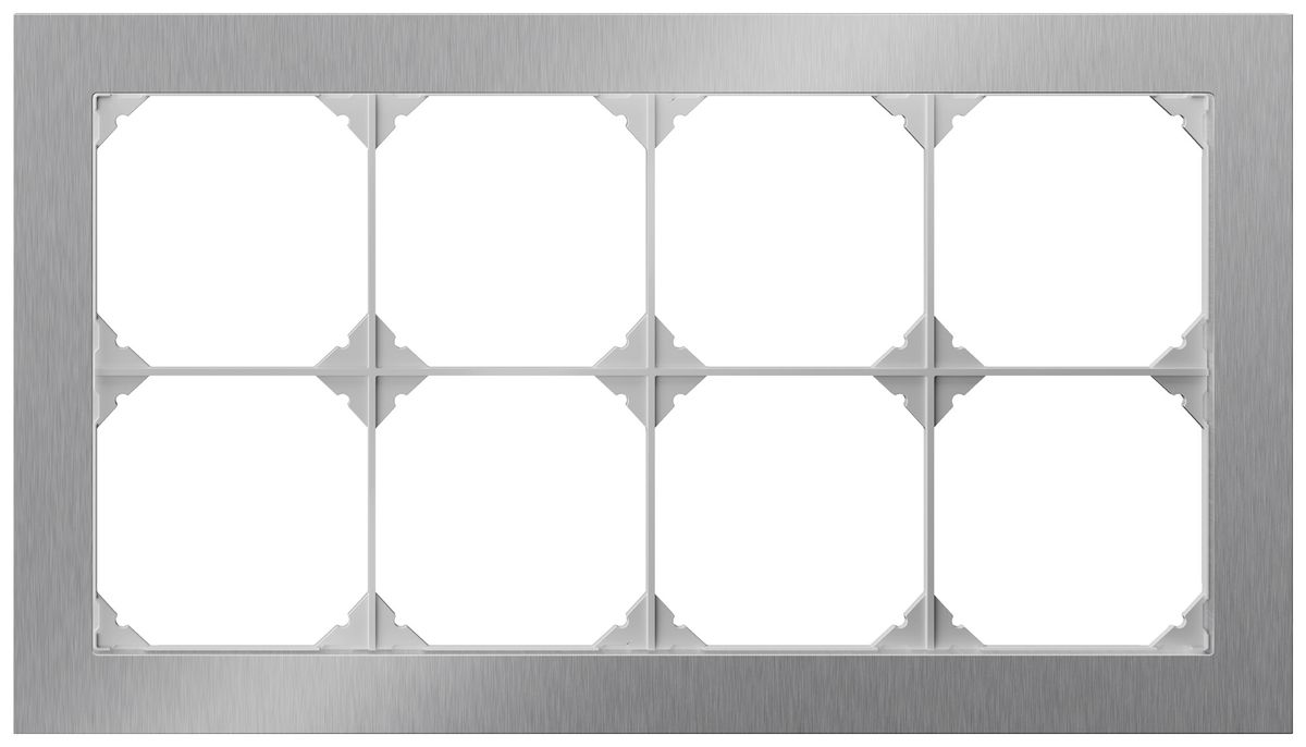 Cadre de recouvrement ENC EDIZIO.liv prestige SNAPFIX® 2×4 274×154mm acier af.Cr