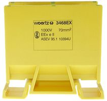 Borne de dérivation Woertz Ex 35…70mm² 192A 800V vis 2×1 rail DIN 35mm vt-jn