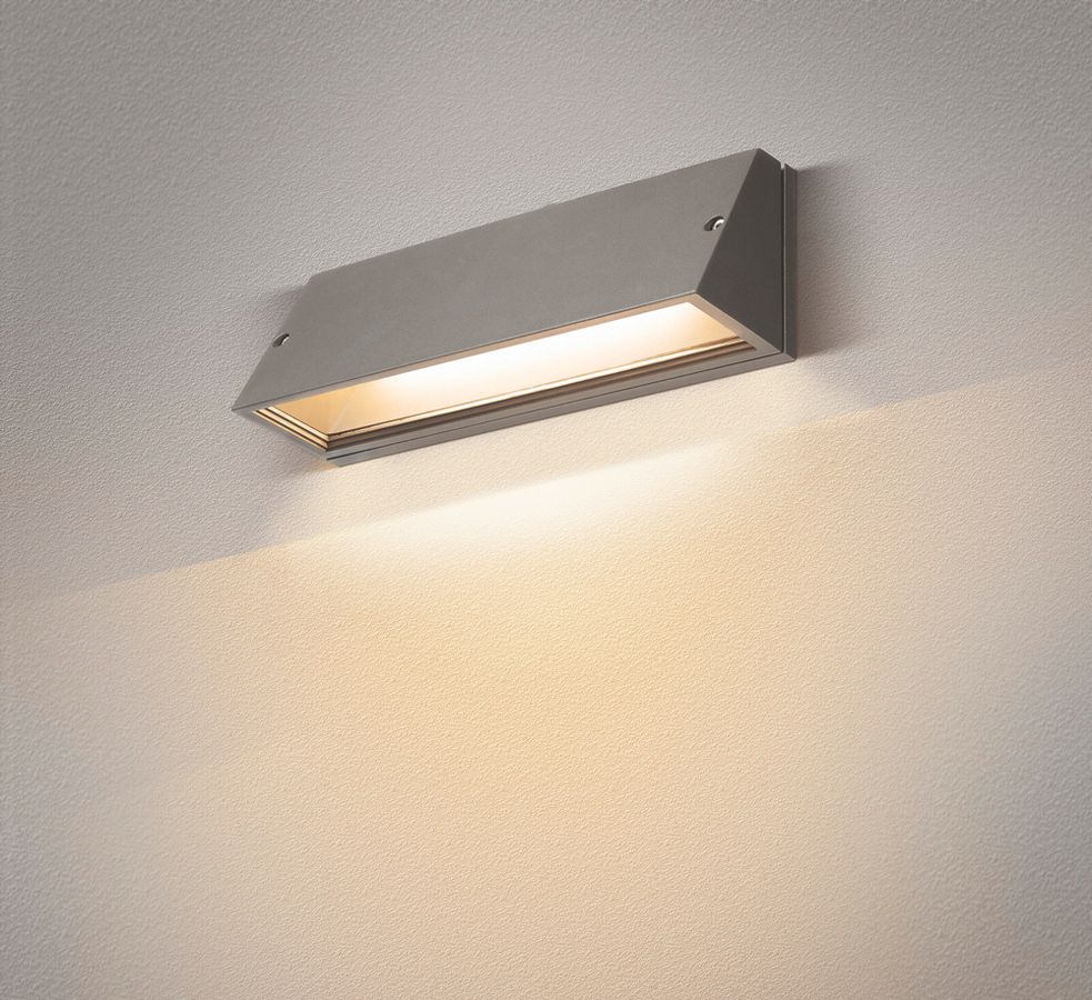 Applique LED SLV PEMA 14W 1420lm 3000/4000K IP65 280×100×90mm gris