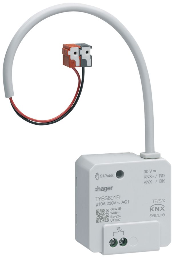 Attuatore-commutatore INS Hager TYBS601B KNX Secure singolo 10A/230VAC