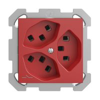UP-Steckdose 3×T23 Feller EDIZIOdue FM, 1×getrennt, Steckklemmen, berry