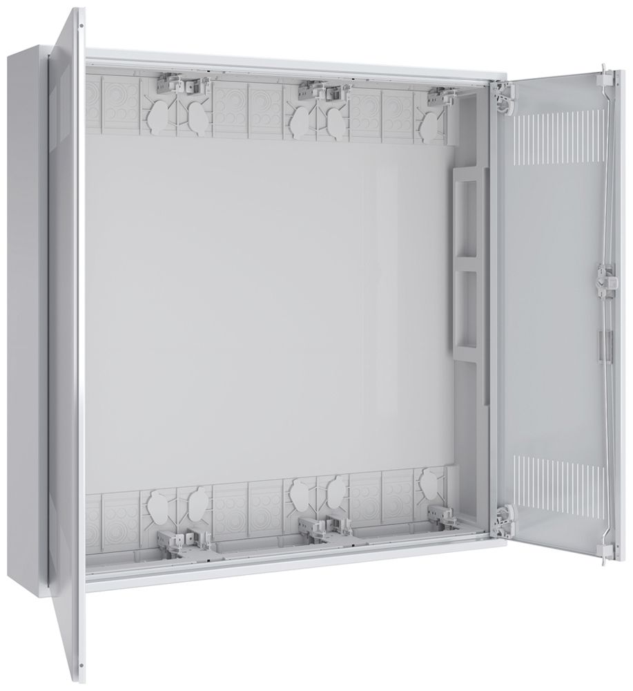 Coffret vide AP Pragma a.porte a.fentes blanc 3 champs 5 rangées 800×800×160mm