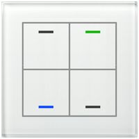 Poussoir KNX RGBW ENC MDT BE-GTL4TW.01 4t/4a temp.verre blanc "neutre"