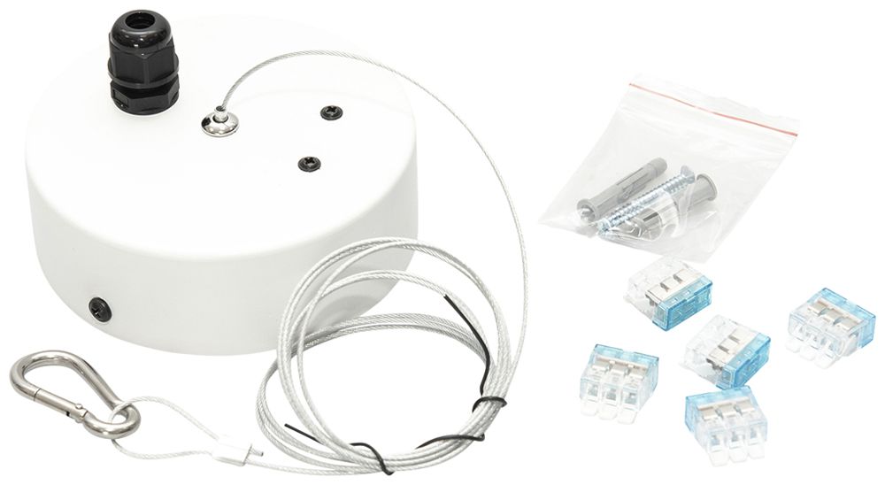 Kit de suspension à corde DOTLUX CAPPUCCINO acier Ø150×2000mm blanc