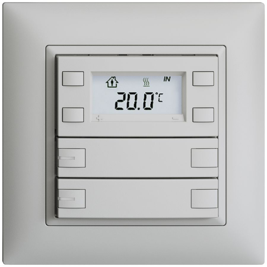 UP-RTH-Taster KNX 2-fach EDIZIOdue FMI hellgrau, mit LED RGB