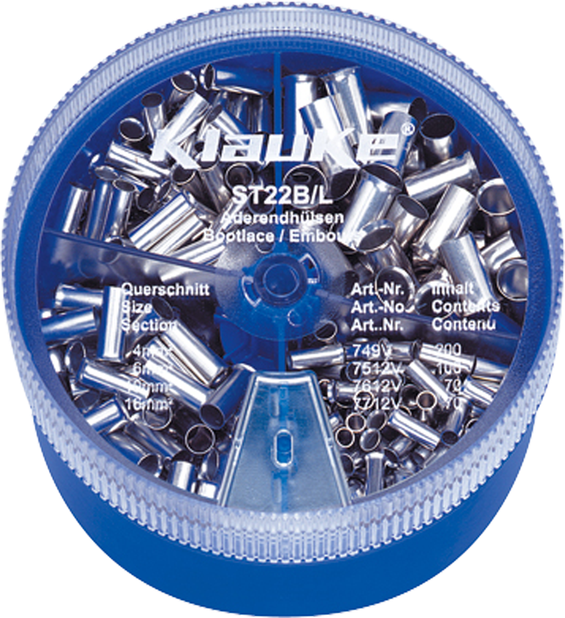 Embout de câble Klauke ST22B boîte d'assortim.DIN 440 pcs.