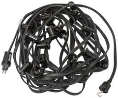 Guirlande d'illumination avec 20 douilles E27, T12, 20m, noir
