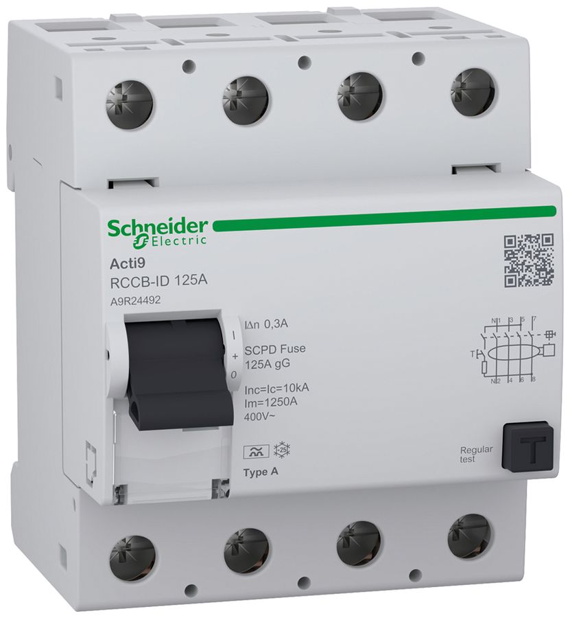 Fehlerstromschutzschalter SE Acti9 RCCB-ID 4P 400V 0.3A A 125A 4TE