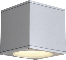 Wandleuchte SLV BIG THEO WALL OUT, GU10 75W IP44 silbergrau
