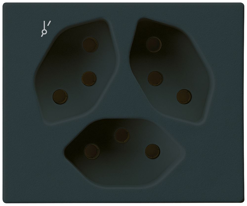 Presa FLF Hager 3×tipo 13 1×S D nero