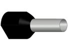 Embout de câble jumelé isolé 2×6mm² L=14mm type A noir