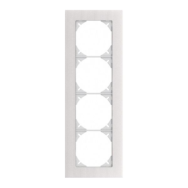 Abdeckrahmen EDIZIOdue prestige 4×1 marmor weiss