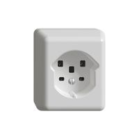 AP-Steckdose FH T25 16A weiss, Schraubklemmen