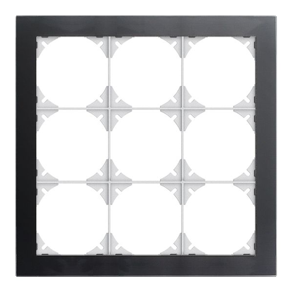 Abdeckrahmen EDIZIOdue prestige 3×3 glas schwarz