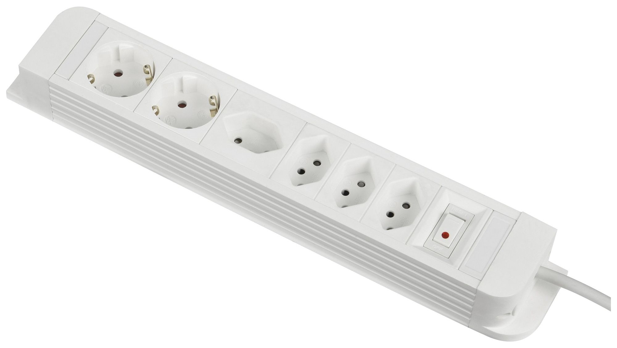 Prise multiple Principio+Combo 4×T13/2×SCHUKO 1.5m,sécurité enfant,interrupt.bc