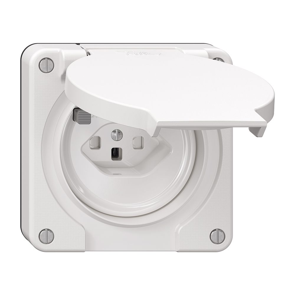 FI-Steckdose NEVO N.CO 30mA, Typ 23, m.Shutter, m.Anschlussklemmen, weiss