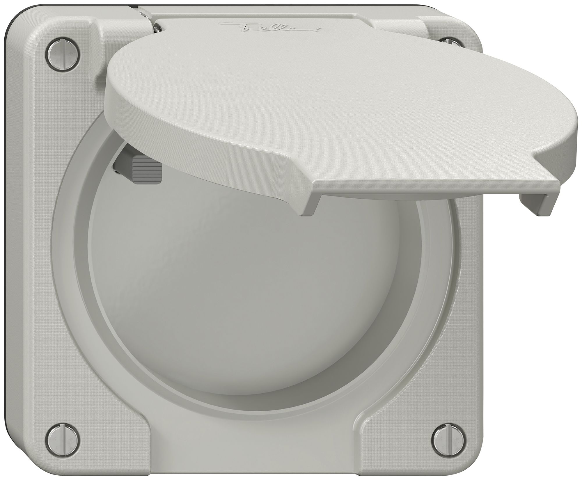 FI-Steckdose NEVO, 16A 250V, mit Anschlussklemmen, blind, lichtgrau