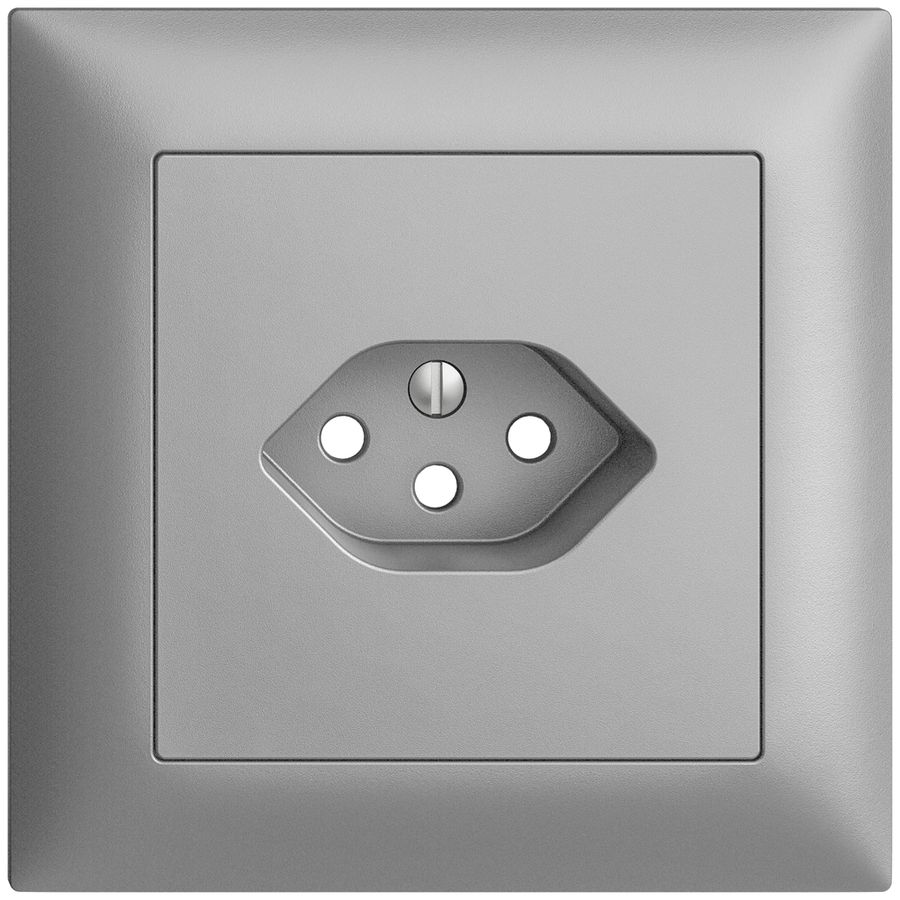 UP-Frontset EDIZIOdue silver 88×88mm 1×T13