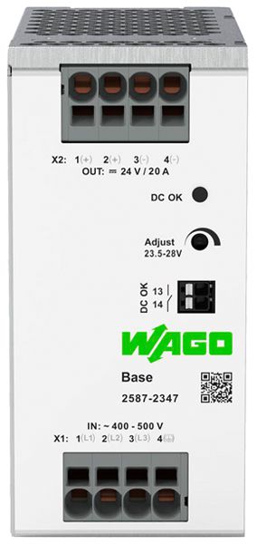 EB-Stromversorgung WAGO IN:400…500V OUT:24V 20A 480W