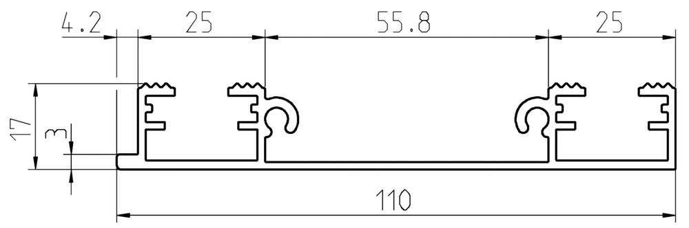 Profil à assembler Almatec SBG 110, 3m