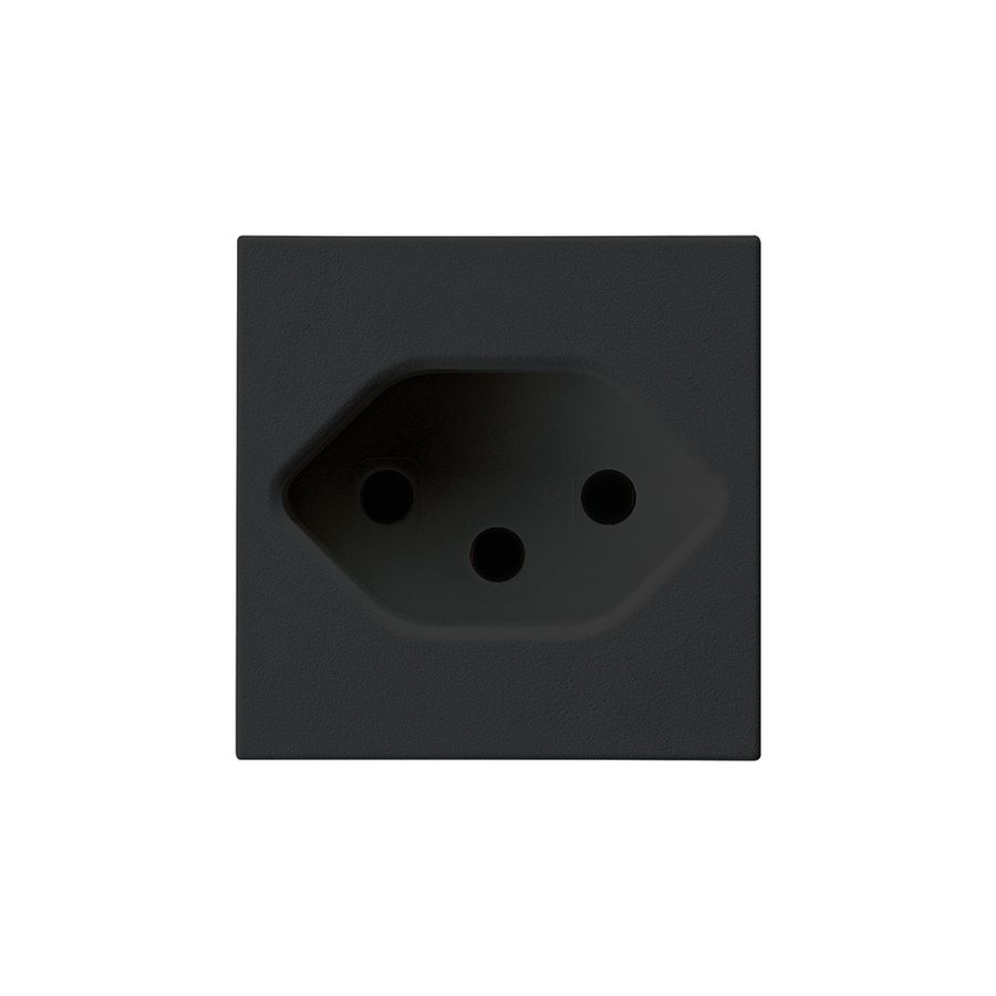 EB-Steckdose Hager Typ 13 schwarz 45×45 mit Steckklemmen