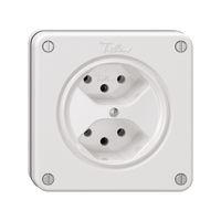 Presa NUPU NEVO, 2×T13, bianco