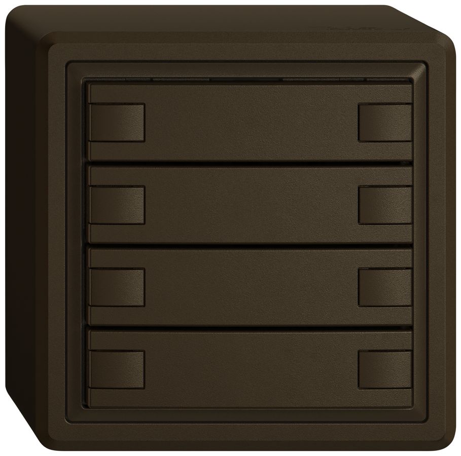 Poussoir KNX RGB AP EDIZIO.liv SNAPFIX® capteur temp.s.LED 8× comm.1T br